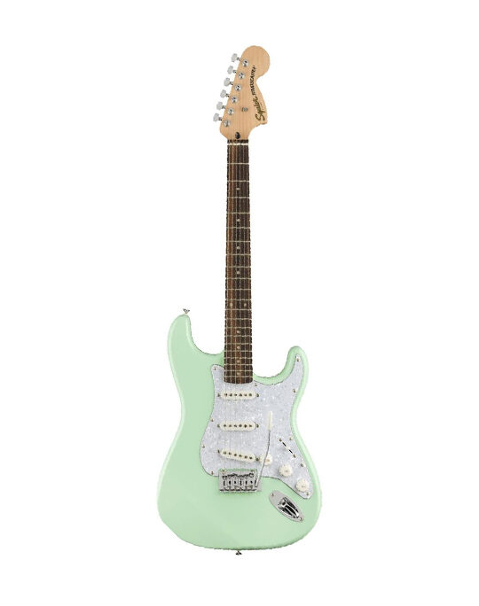 Squier FSR Affinity Series Stratocaster White Pearloid Pickguard Surf Green Limited Edition